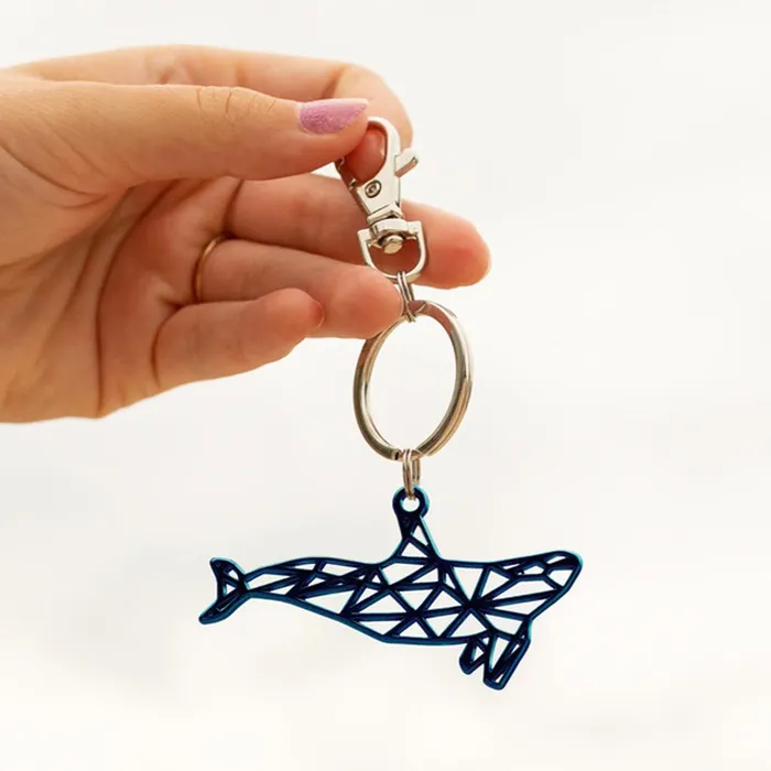 Del Sol Colorchanging Metal Whale KeychainFob Blue DELSOL Rings