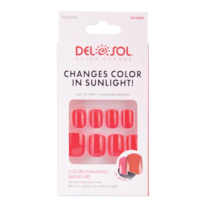 Del Sol Flaunt It ColorChanging Manicure Nails Pink to Red DELSOL Earrings