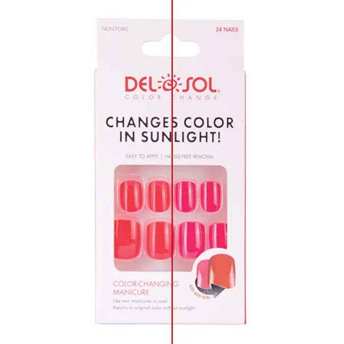 Del Sol Flaunt It ColorChanging Manicure Nails Pink to Red DELSOL Earrings