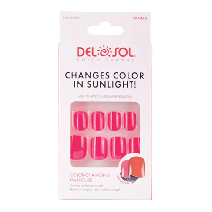 Del Sol Flaunt It ColorChanging Manicure Nails Pink to Red DELSOL Earrings