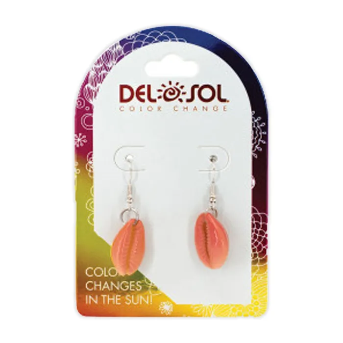 DELSOL Earrings Del Sol ColorChanging Cowrie Earrings Cream to Pink