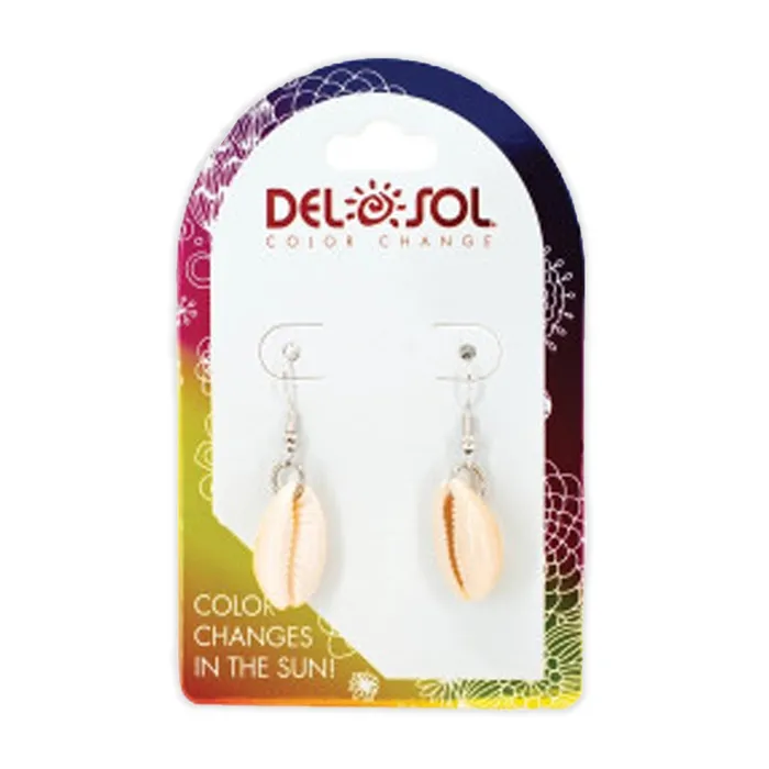 DELSOL Earrings Del Sol ColorChanging Cowrie Earrings Cream to Pink