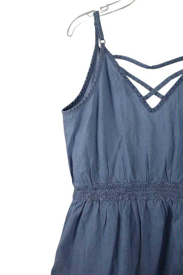 Derek Heart Necklaces Derek Heart Chambray Romper M