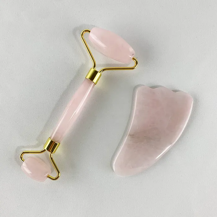 DharmaCrafts Earrings Facial Roller and Gua Sha Set