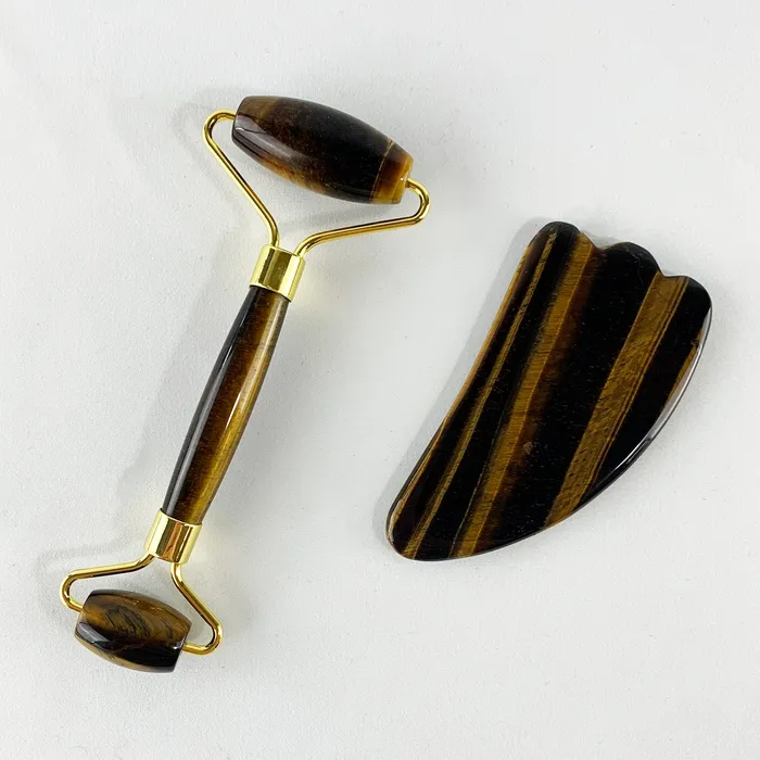 DharmaCrafts Earrings Facial Roller and Gua Sha Set
