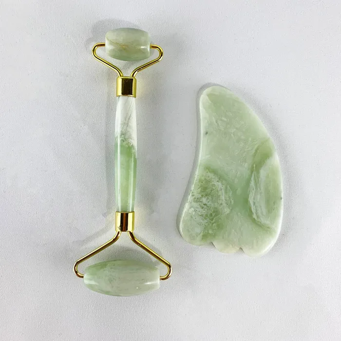 DharmaCrafts Earrings Facial Roller and Gua Sha Set