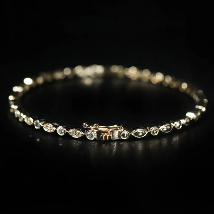 Diamond South Bracelets 14K Yellow Gold 078 Carat Diamond Bangle Bracelet