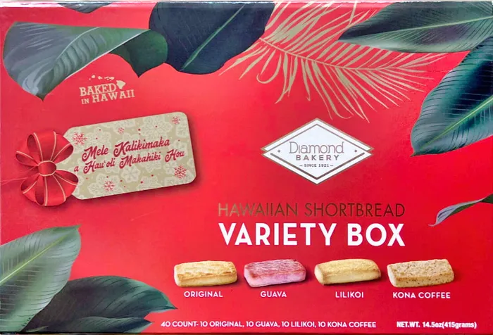 DIAMONDBAKERY Earrings Diamond Bakery Holiday Hawaiian Shortbread Variety Box 145 oz