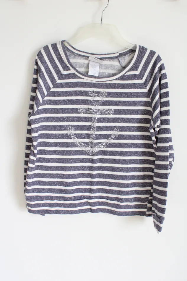 Disney Cruise Line Blue Striped Anchor Shirt Youth XL 16 Disney Rings