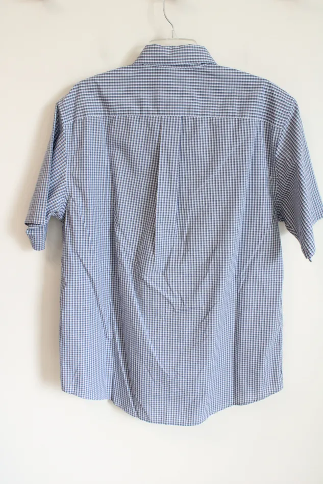 Dockers Dockers Blue Plaid Button Down Shirt L Rings