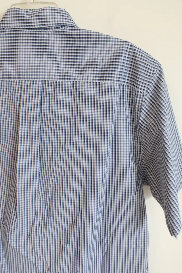 Dockers Dockers Blue Plaid Button Down Shirt L Rings