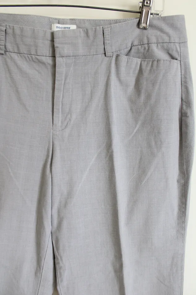 Dockers Ideal Fit Gray Plaid Capri 14 Dockers Earrings