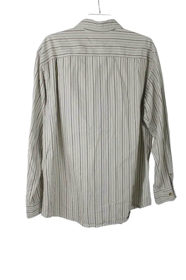Dockers Tan Brown Striped Button Down L Dockers Earrings