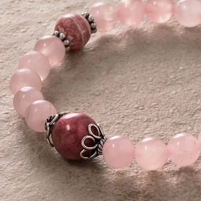 Drukomalas Earrings Stretchy Rose Quartz Mala
