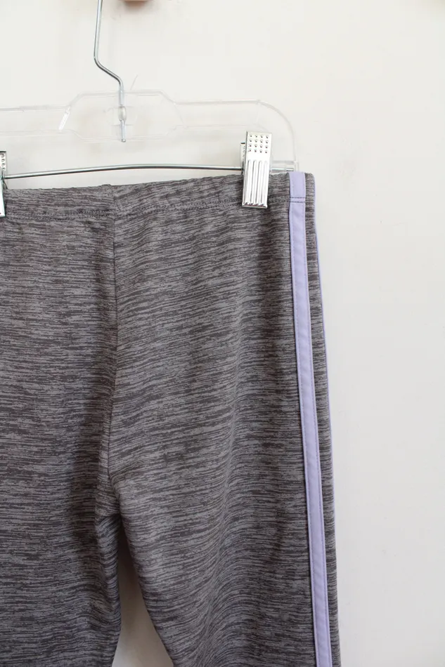 Earrings Adidas Adidas Regular Fit Gray Purple Stripe Leggings Youth 6X