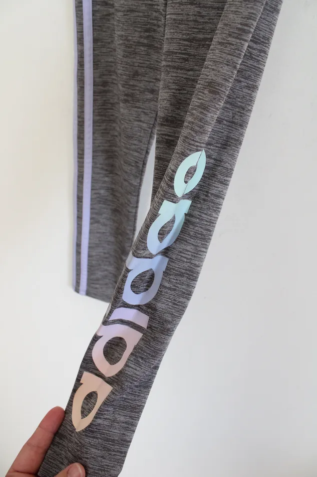 Earrings Adidas Adidas Regular Fit Gray Purple Stripe Leggings Youth 6X