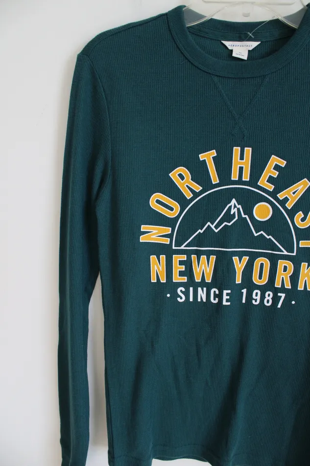 Earrings Aeropostale Aeropostale Northeast NY Green Long Sleeved Shirt XS