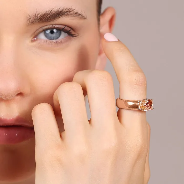 Earrings Anello a Fascia con Prisma Gem Taglio Mosaico Bronzallure