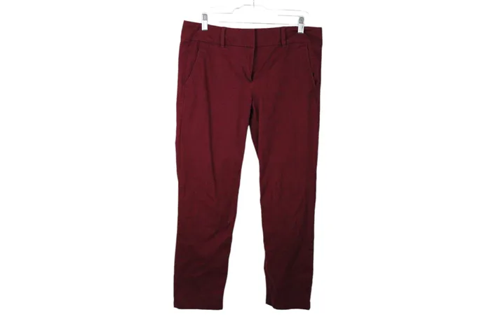 Earrings Ann Taylor LOFT LOFT Modern Roll Cuff Chino Red Pants 8