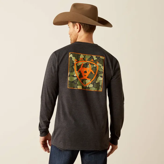 Earrings ARIAT MENS LONG SLEEVE WETLANDS NATURE SHIRT CHARCOAL HEATHER ARIAT MENS CLOTHING
