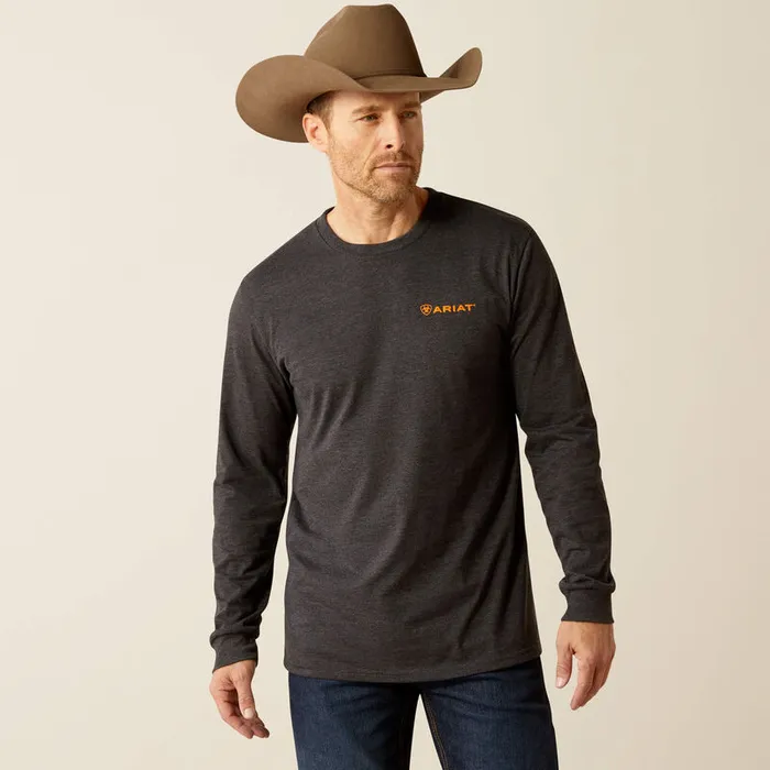 Earrings ARIAT MENS LONG SLEEVE WETLANDS NATURE SHIRT CHARCOAL HEATHER ARIAT MENS CLOTHING
