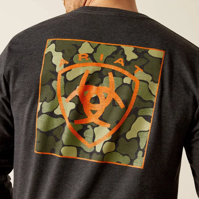 Earrings ARIAT MENS LONG SLEEVE WETLANDS NATURE SHIRT CHARCOAL HEATHER ARIAT MENS CLOTHING