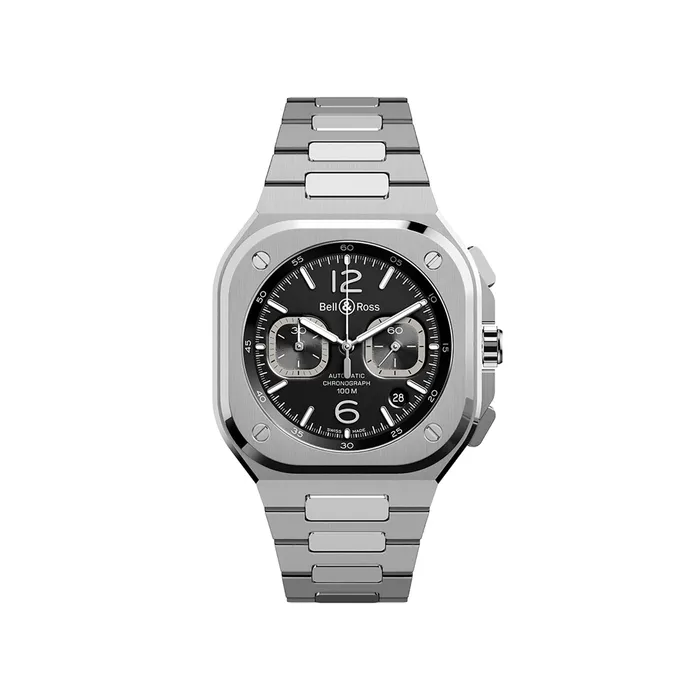 Earrings Bell Ross BR05 CHRONO BLACK STEEL Watch Bell Ross