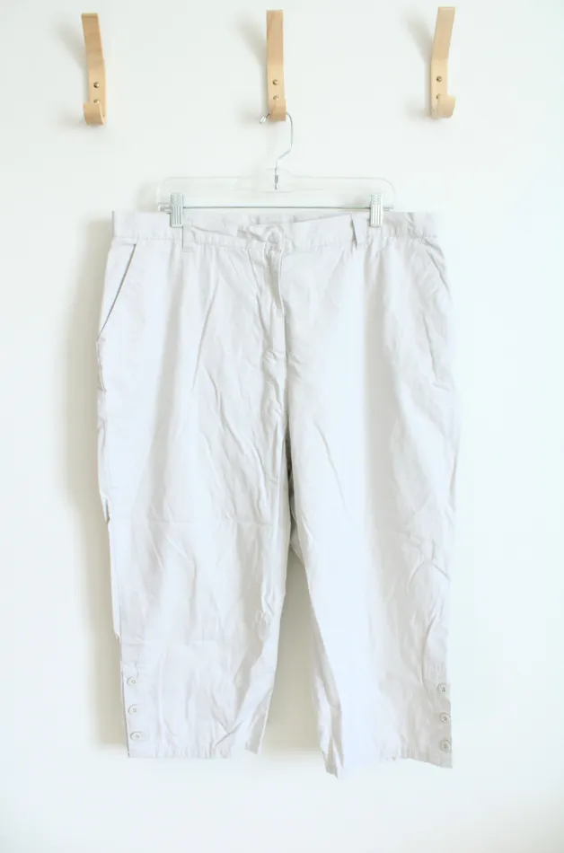 Earrings Bill Blass Bill Blass Tan Cotton Capri Pants 18W