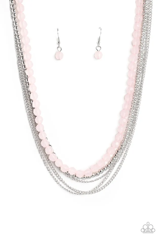 Earrings Boardwalk Babe Pink Paparazzi Accessories