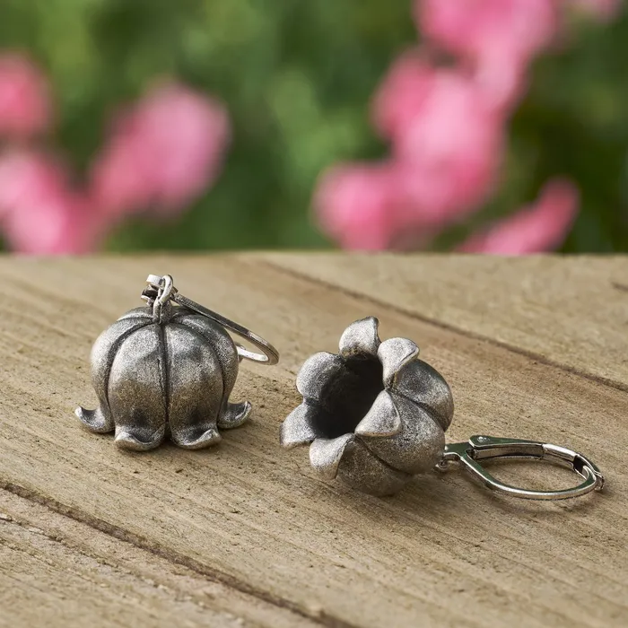 Earrings Chadds Ford Jewelry Vintage Lily of the Valley Leverback Earrings Distressed Silver
