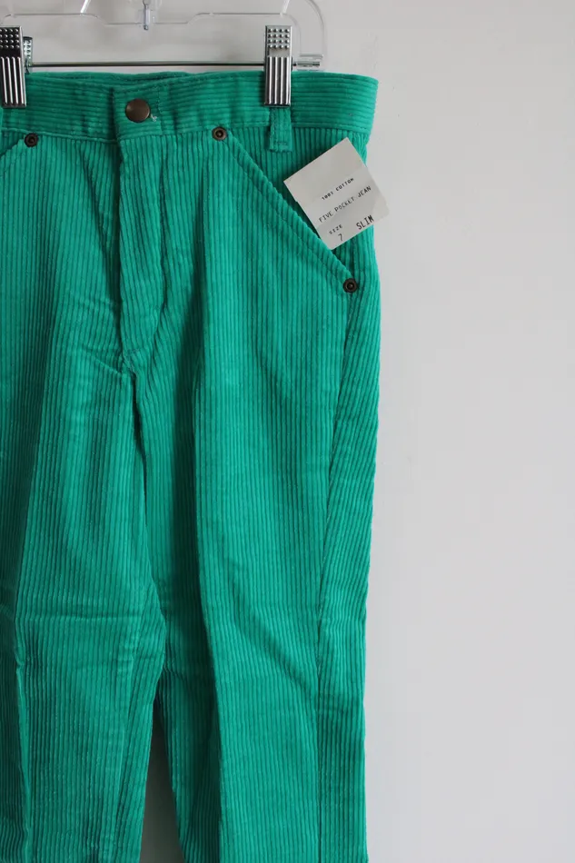 Earrings Charlies Vintage NEW Charlies Slim Fit Green Corduroy Pants 7