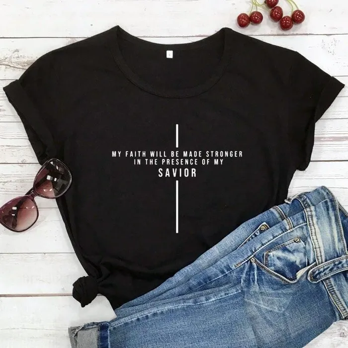 Earrings Christian TShirt br Stronger Faith Lords Guidance