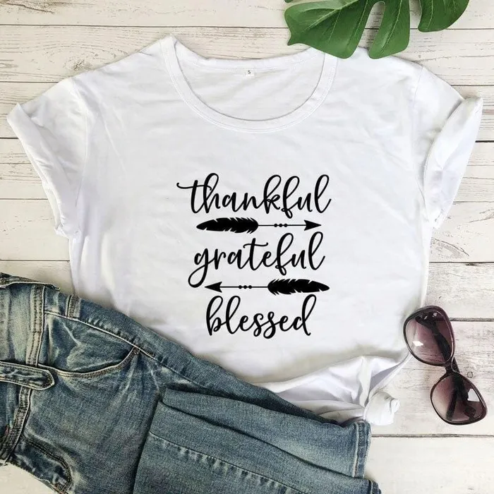 Earrings Christian TShirt br Thankful Grateful Blessed Lords Guidance
