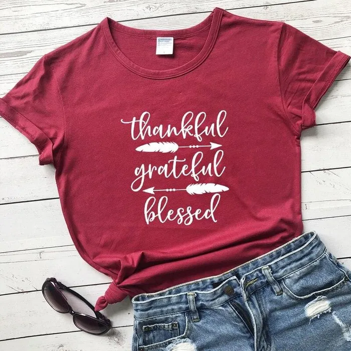 Earrings Christian TShirt br Thankful Grateful Blessed Lords Guidance
