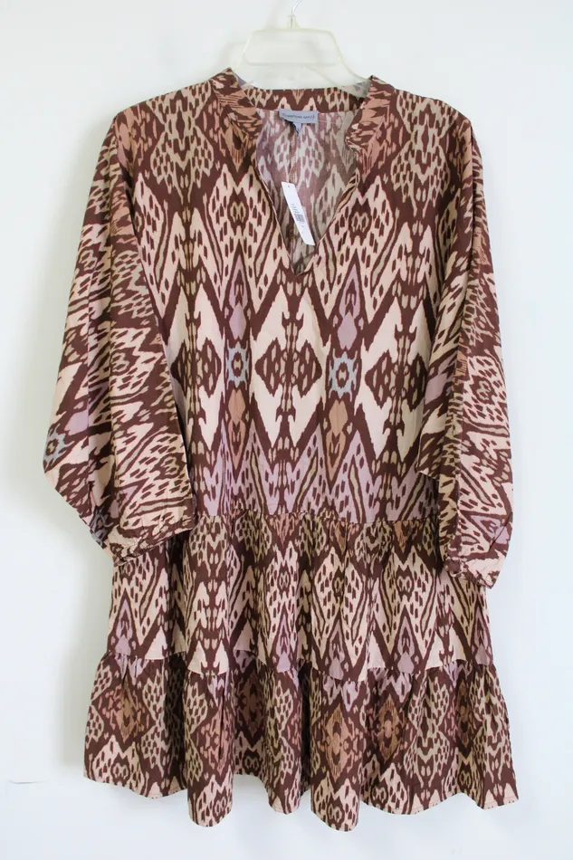 Earrings Conditions Apply NEW Anthropologie Conditions Flowy Mini Slouchy Dolman Balloon Dress L