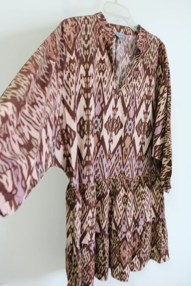 Earrings Conditions Apply NEW Anthropologie Conditions Flowy Mini Slouchy Dolman Balloon Dress L