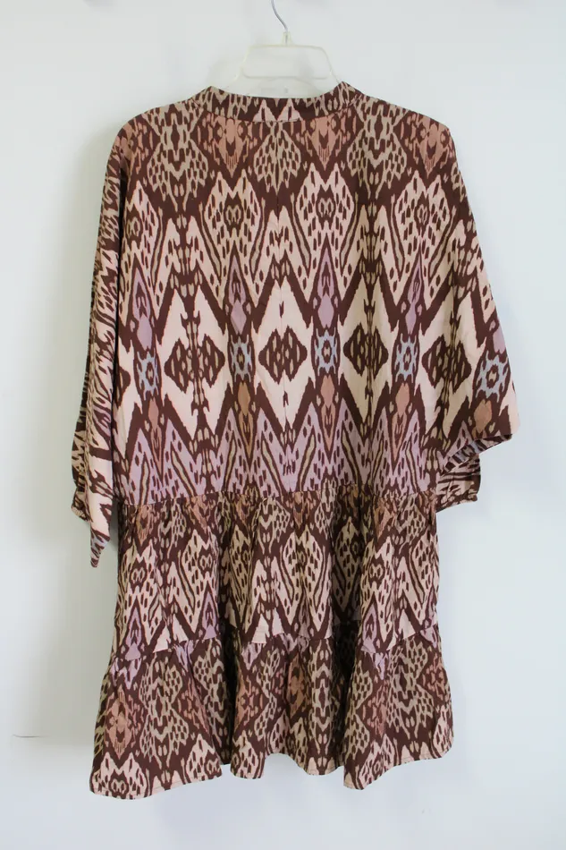 Earrings Conditions Apply NEW Anthropologie Conditions Flowy Mini Slouchy Dolman Balloon Dress L