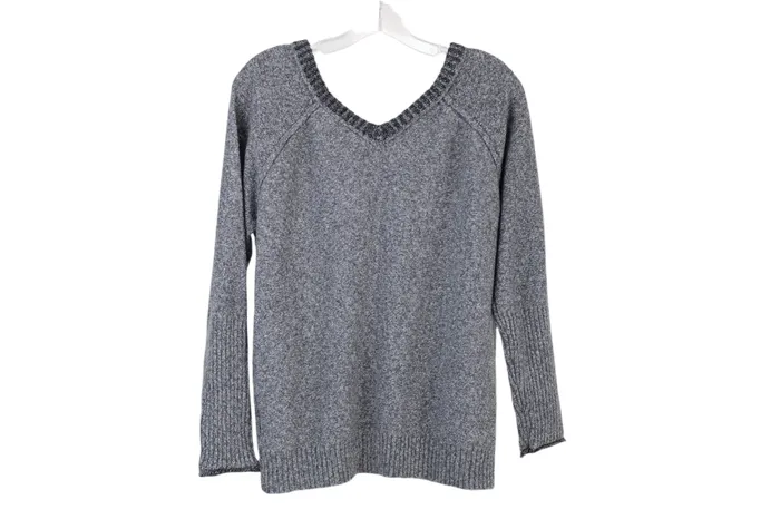 Earrings Democracy Soft Thick Knit Gray Sweater M Democracy