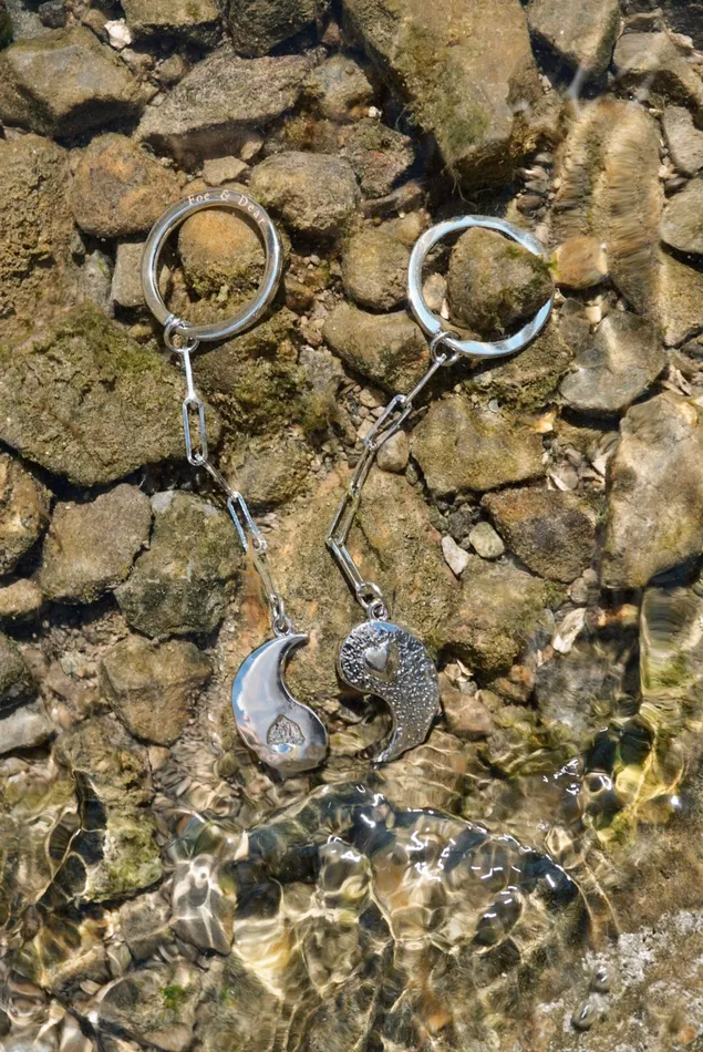 Earrings Foe Dear Yin Yang Keychain Set