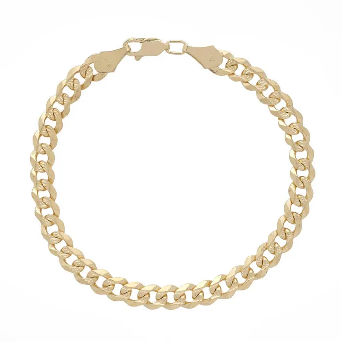 Earrings Gold Shield Pulsera de Oro Curb 7mm