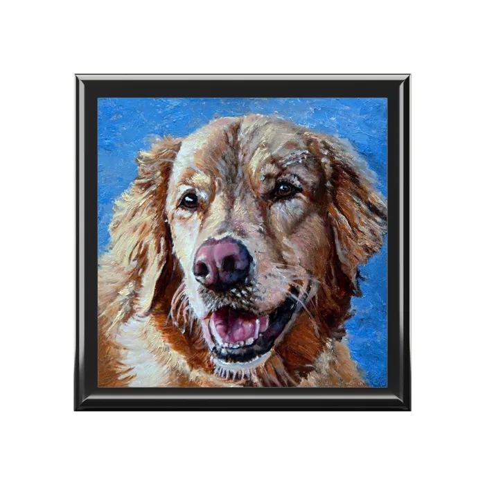 Earrings Jewelry Box Keepsake Box Golden Retriever Lacquer Box Portraits by NC