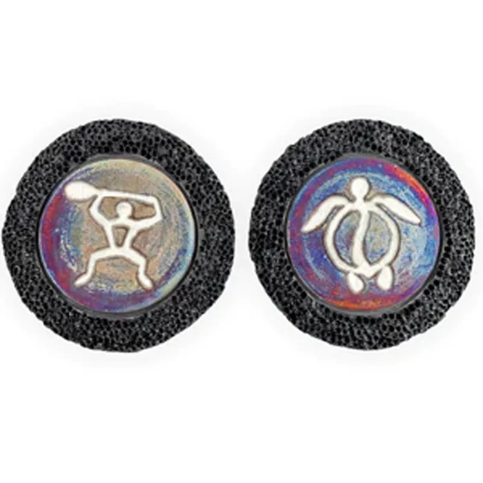 Earrings JOYCRAFTERSINC Earth and Fire Raku Ceramic Coaster Set 2Piece