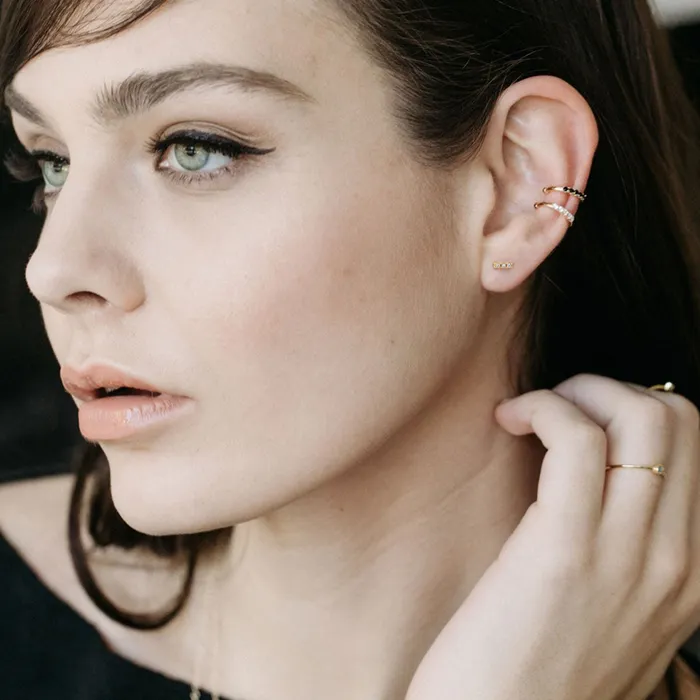 Earrings Kris Nations Single Bar Dash Crystal Stud Earring