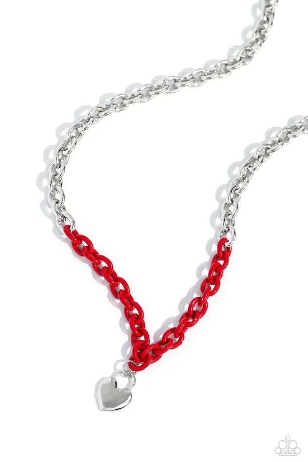 Earrings Locked Down Red Paparazzi Accessories