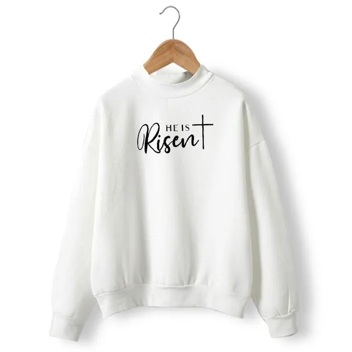 Earrings Lords Guidance Christian Sweatshirt br He Is Risen