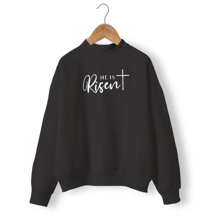 Earrings Lords Guidance Christian Sweatshirt br He Is Risen