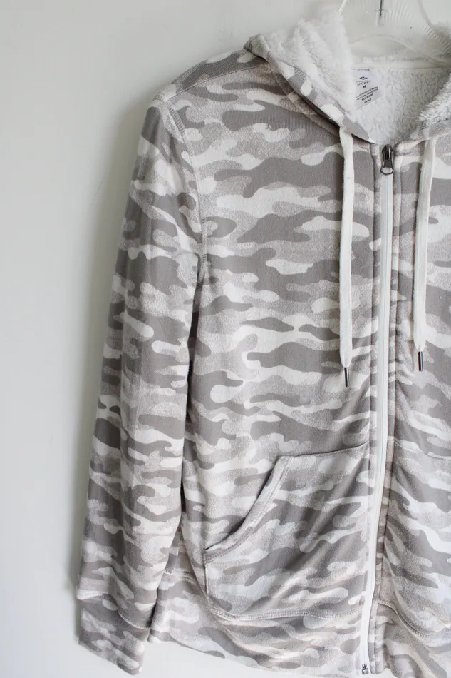 Earrings Members Mark Members Mark Gray Camo Sherpa Lined Jacket M