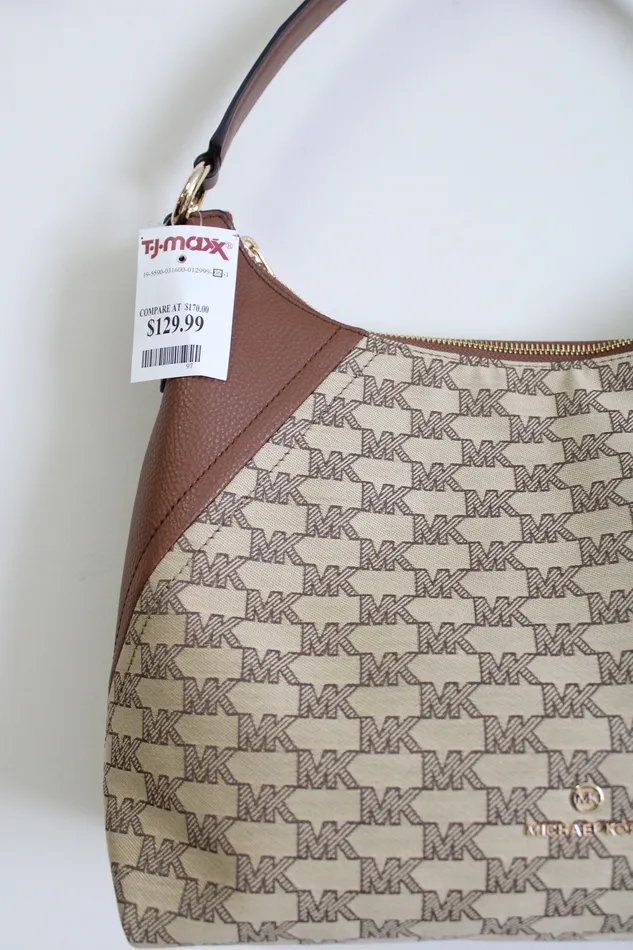 Earrings Michael Kors NEW MICHAEL Michael Kors Aria Beige Monogram Purse
