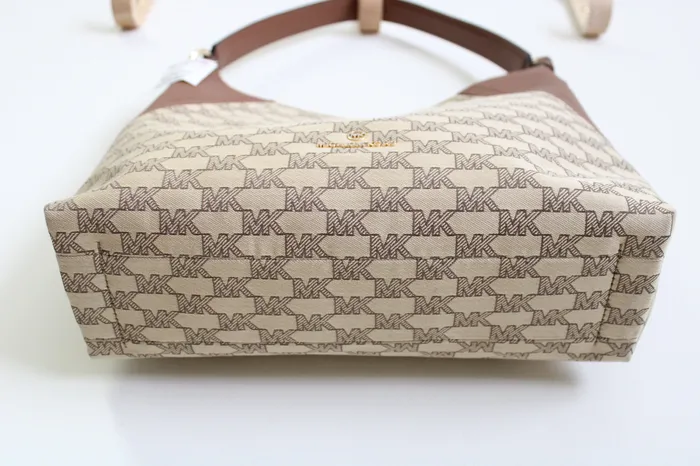 Earrings Michael Kors NEW MICHAEL Michael Kors Aria Beige Monogram Purse
