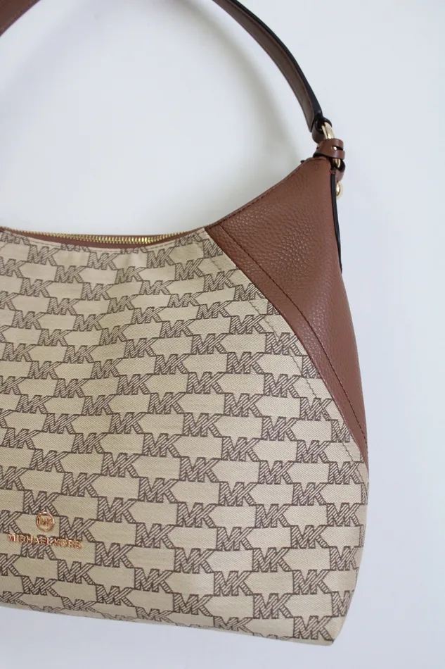 Earrings Michael Kors NEW MICHAEL Michael Kors Aria Beige Monogram Purse